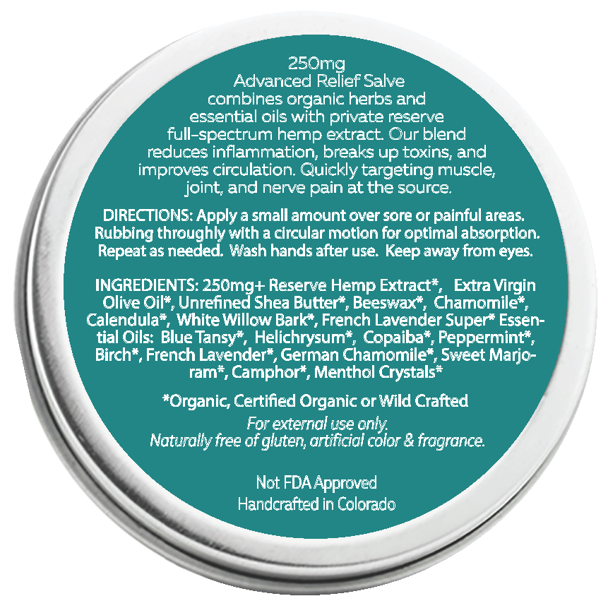 Nana's Rub Advanced Relief Hemp Salve 250 | Organic Herbs + Essential oils