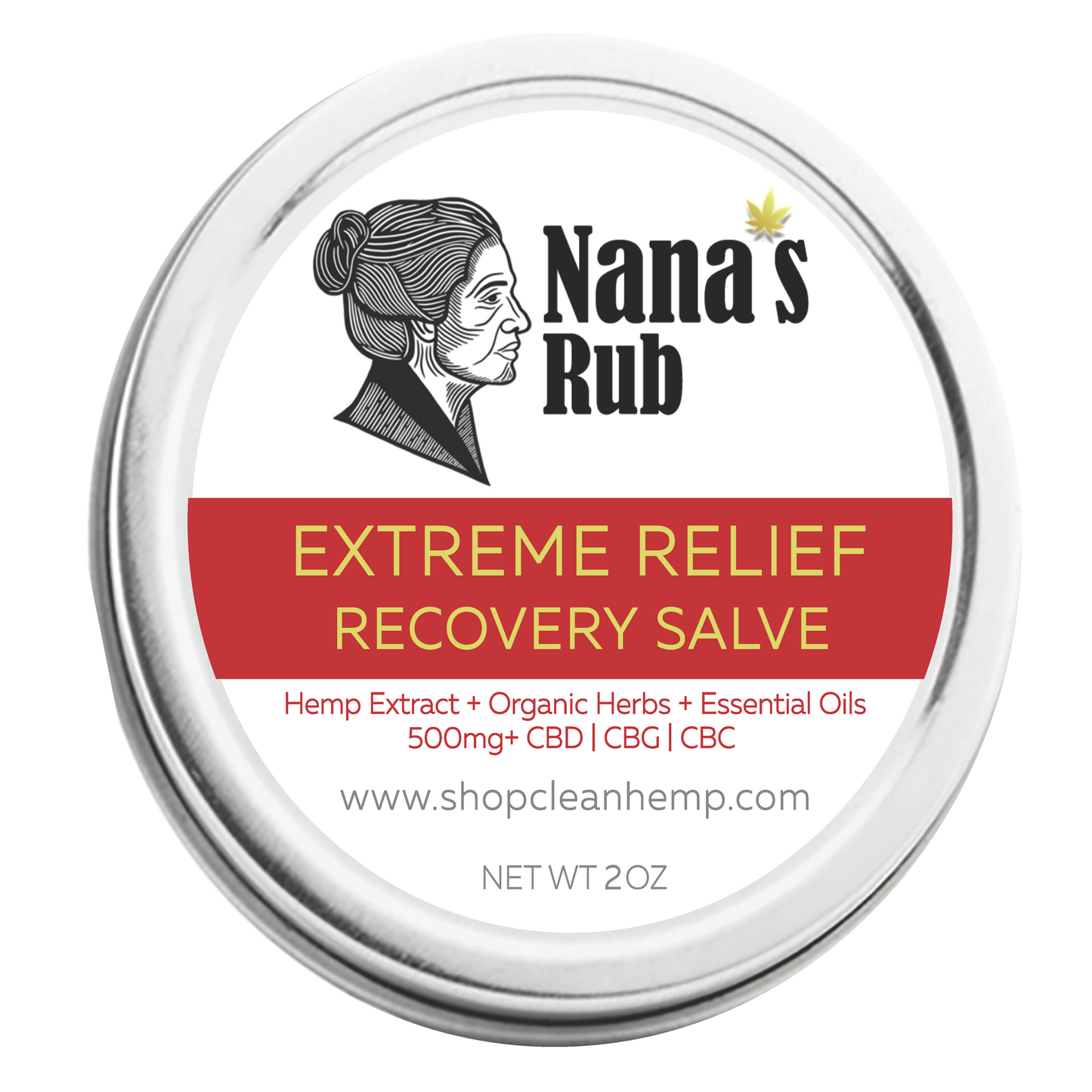 Nana's Rub Extreme Relief Recovery Hemp CBD Salve 500mg | Organic Herbs + Essential oils