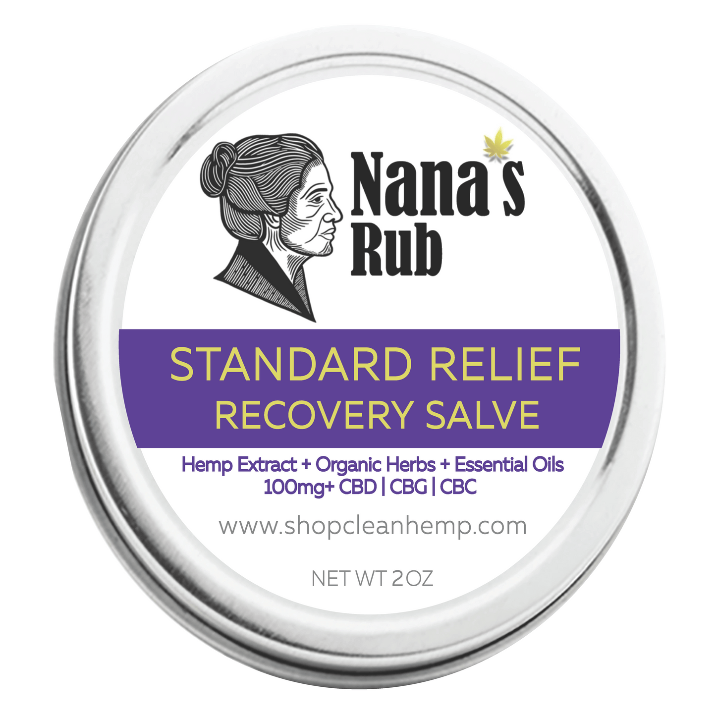 Nana's Rub Standard Relief Hemp CBD Salve 100mg | Organic Herbs + Essential oils