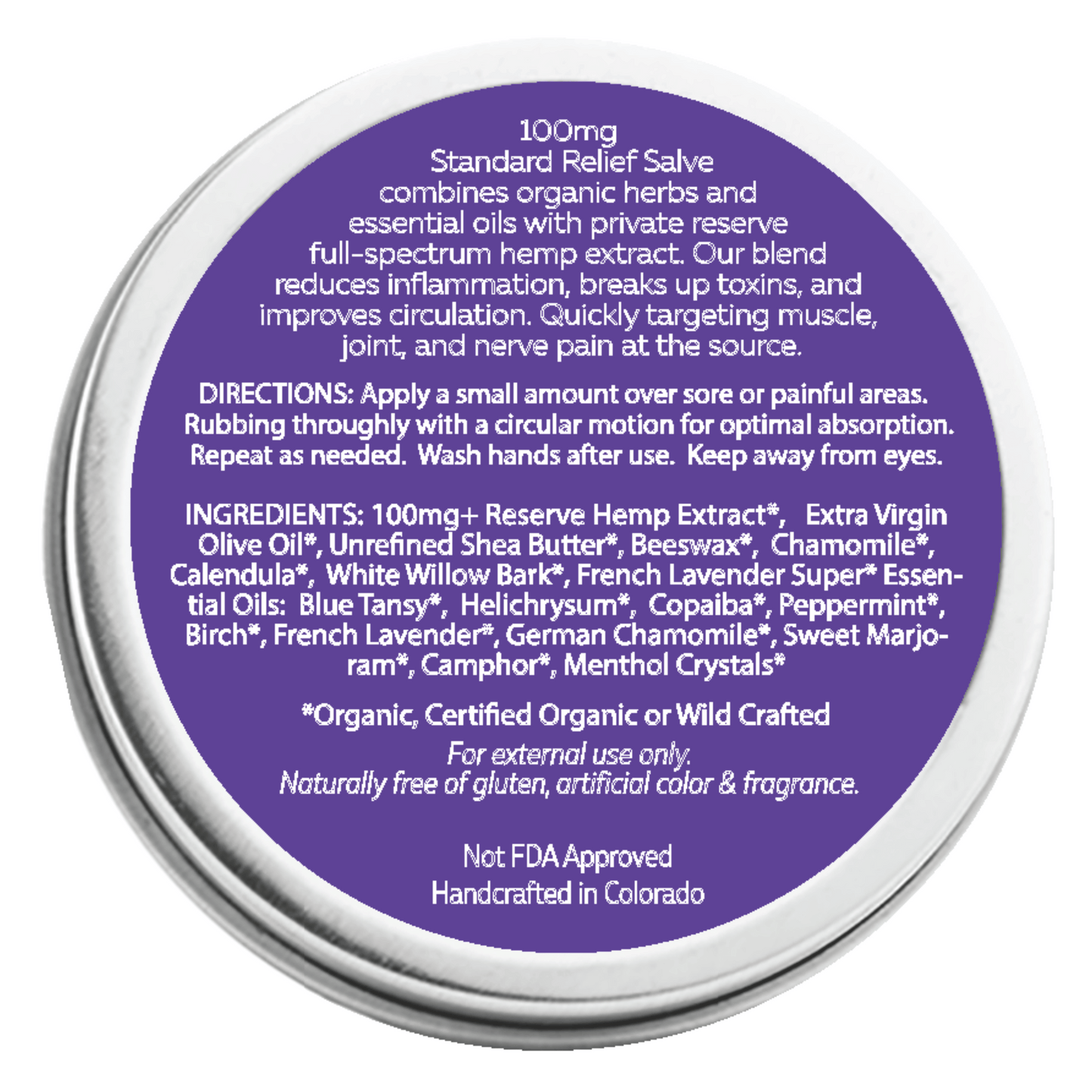 Nana's Rub Standard Relief Hemp CBD Salve 100mg | Organic Herbs + Essential oils