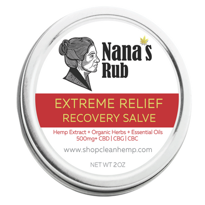 Nana's Rub Extreme Relief Recovery Hemp Salve 500 | Organic Herbs + Essential oils