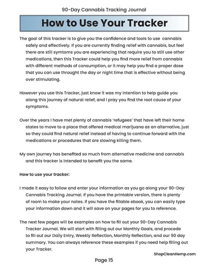 90-Day Cannabis Tracking Journal | Digital Files | prepared by: MMJ_David